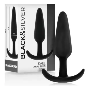 BLACK&SILVER - Anal Plug Silicona Premium con Mango Medio