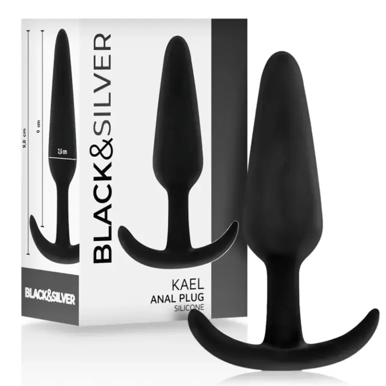 BLACK&SILVER - Anal Plug Silicona Premium con Mango Medio