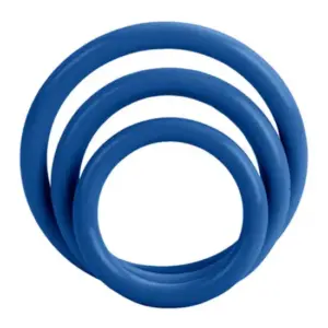 CALEXOTICS - Anillos Pene Tri-Rings Blue Premium Silicona