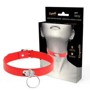 Coquette - Collares de Cuero Vegano Rojo para Mujer - Accesorio Fetichista