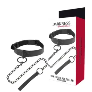 DARKNESS - Collar Negro Profesional con Cadena Resistente