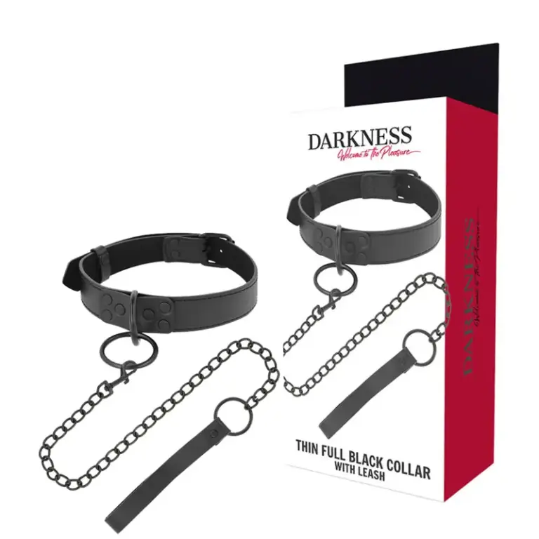 DARKNESS - Collar Negro Profesional con Cadena Resistente - vista principal