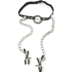 Pipedream - Gag con Pinzas de Pezón Profesional para Fetichismo