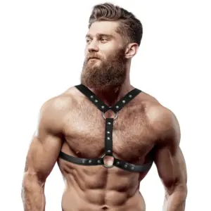 Fetish - Harness Submisivo de Cuero Eco con Estrellas para Hombres