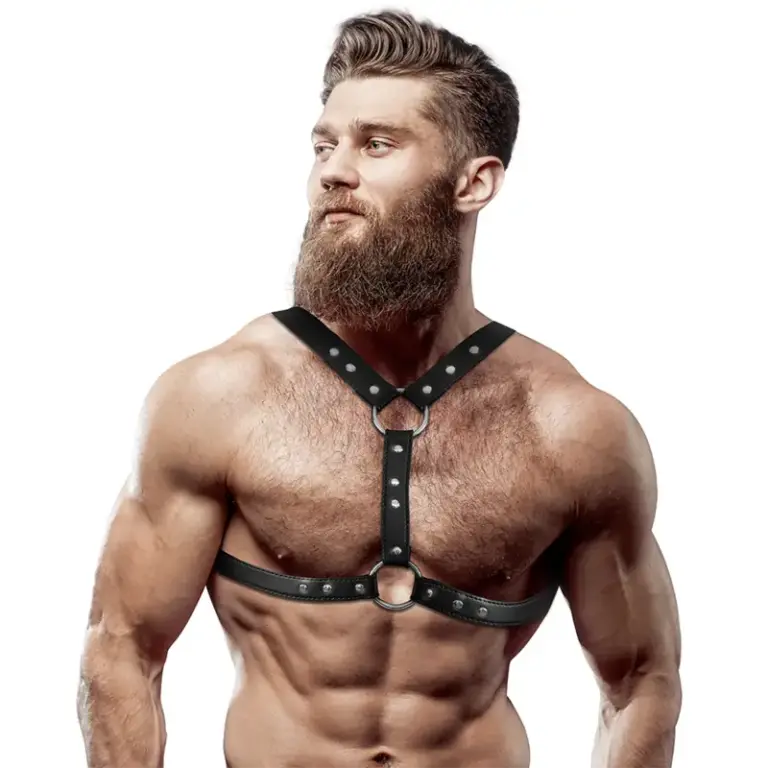 Fetish - Harness Submisivo de Cuero Eco con Estrellas para Hombres - vista principal