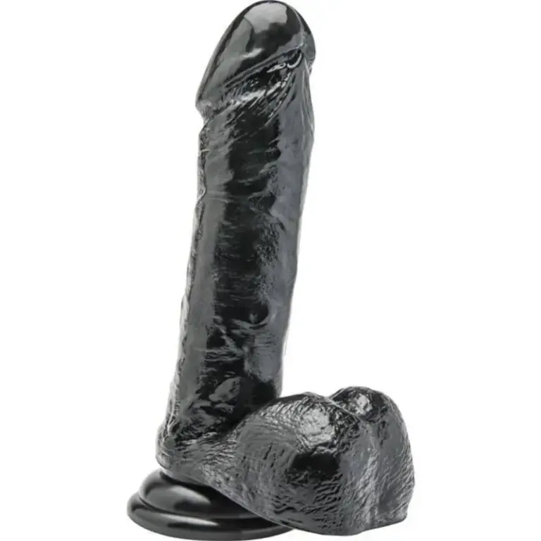 GET REAL - DILDO 18 CM REALISTA CON TESTÍCULOS NEGRO - vista principal
