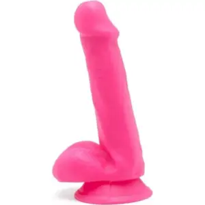 GET REAL - Happy Dicks Dildo 12 cm Premium con Bolas Rosa