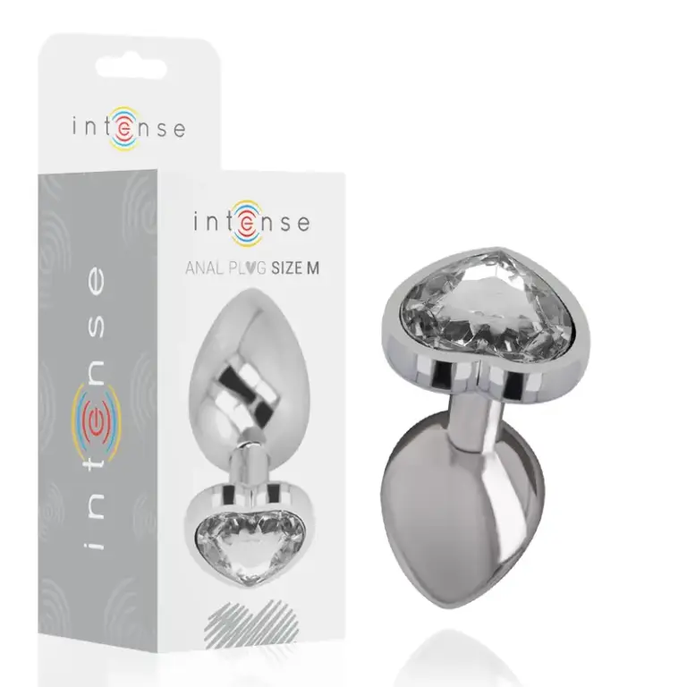 Intense - Plug Anal Metal Premium Corazón Blanco Tamaño M - vista principal