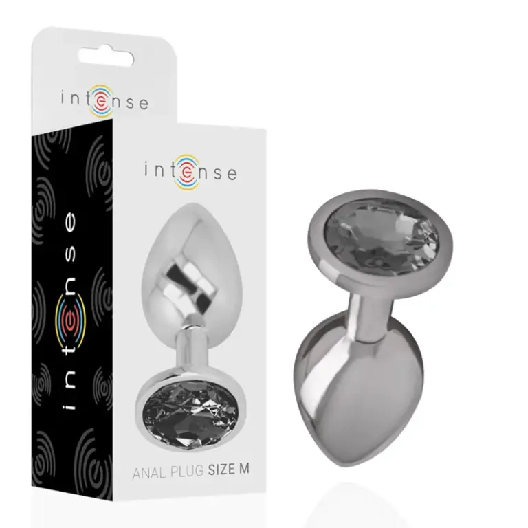 INTENSE - Plug Anal Metal Premium con Cristal Negro M - vista principal