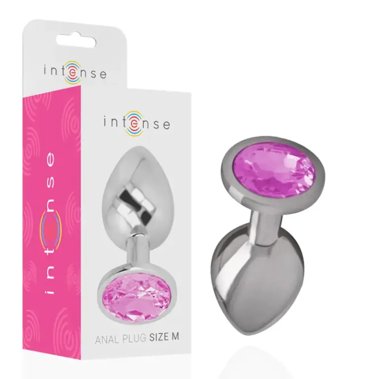 INTENSE - Plug Anal Metal Premium con Cristal Rosa Tamaño M - vista principal