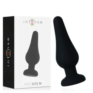 INTENSE - Plug Anal Pipo M Black Silicone Premium 11 cm