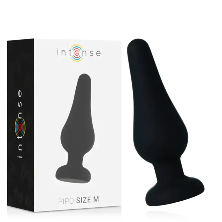 INTENSE - Plug Anal Pipo M Black Silicone Premium 11 cm