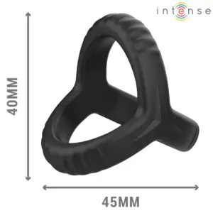 INTENSE - Anillo Pene Doble Carson Premium en Silicona Negra