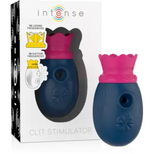 INTENSE - Estimulador Clitoriano 10 Modos Succión y Lijado - Azul - vista principal
