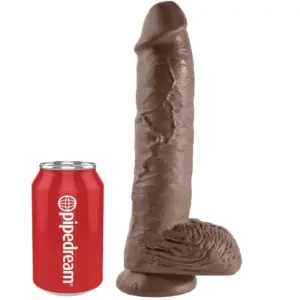 KING COCK - 10 Dildo Brown con Testículos 25,4 cm Realista