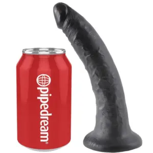 KING COCK - Dildo Black realista de 17.8 cm con ventosa potente