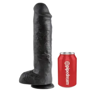 King Cock - Dildo negro realista con testículos 28 cm
