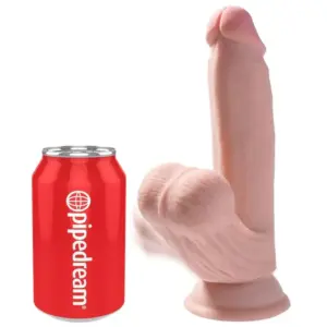 King Cock Plus 3D Dildo Swinging Balls 15.2 cm piel clara