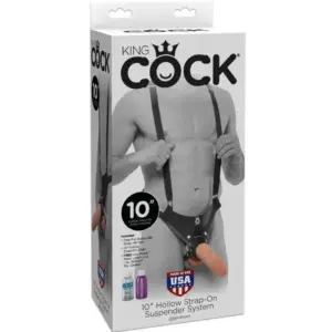 King Cock Strap-On hueco 25,5 cm con arnés negro ajustable