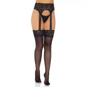 LEG AVENUE - OPAQUE GARTERBELT STOCKING Elegancia Premium para Ti