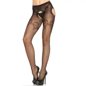 LEG AVENUE - PANTY Elegante Negro Bordado Original - vista principal