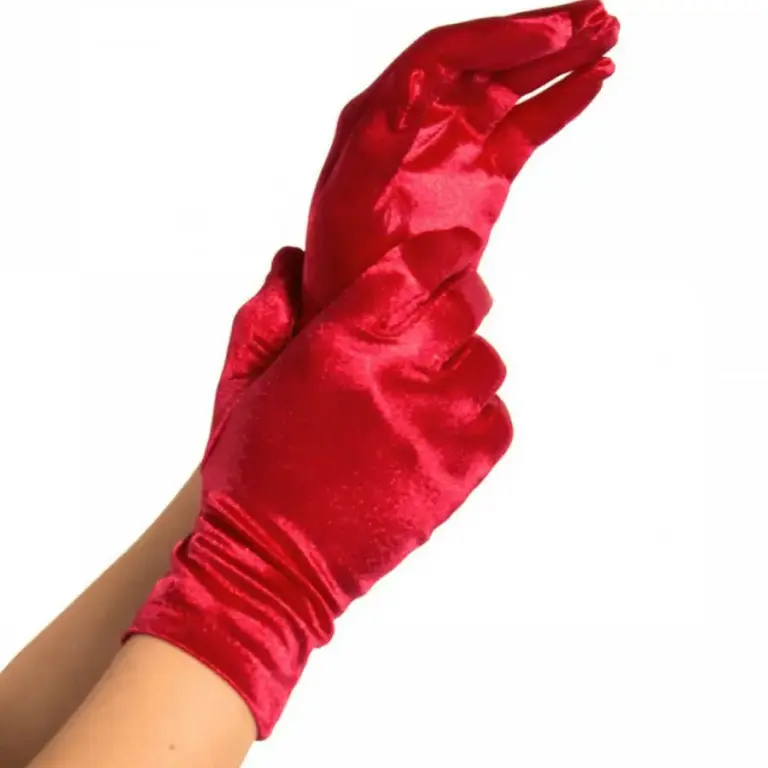Leg Avenue Guantes de Satén Rojos | Cortos y elásticos, talla única