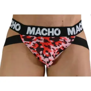 MACHO - MX28MR Jockstrap Military Red Con Soporte Premium