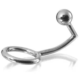 METAL HARD - Cock Ring con Anal Intruder Hook Premium 45mm
