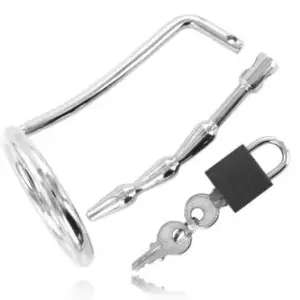 METAL HARD - Anillo Testicular Profesional con Plug de Castidad