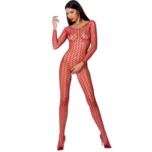 PASSION - Bodystocking Sexy Rojo con Abierto en la Entrepierna