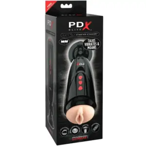 PDX ELITE Dirty Talk Starter Stroker: placer con voz y vibración