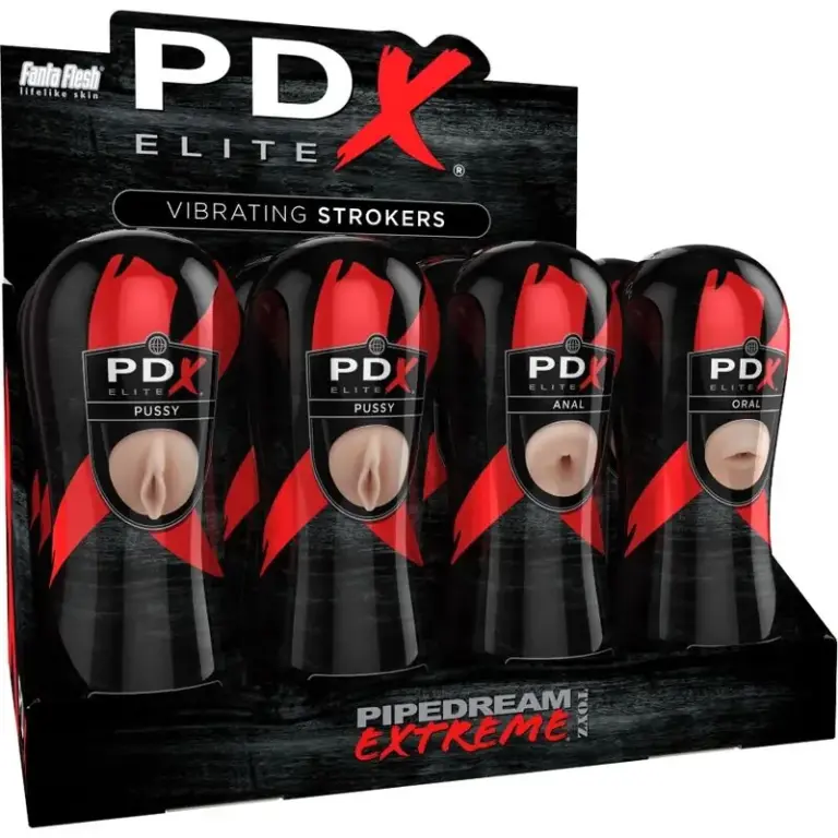 PDX ELITE - Stroker Set Vibrante Profesional 12 Unidades