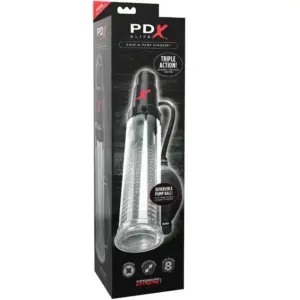 PDX ELITE Suck N Pump Stroker: bomba y masturbador con vibración