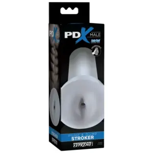 PDX MALE Pump and Dump Stroker Clear: estimulación portátil y realista
