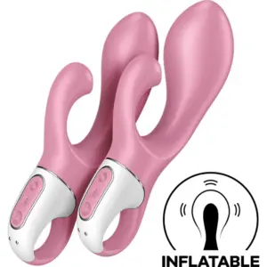 SATISFYER - Vibrador Rabbit Inflable 2 Motores Poderosos