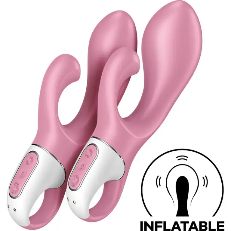 SATISFYER - Vibrador Rabbit Inflable 2 Motores Poderosos