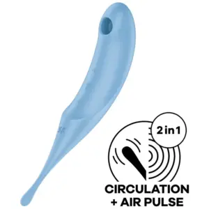 SATISFYER - TWIRLING PRO Vibrador Profesional Azul con 2 Motores