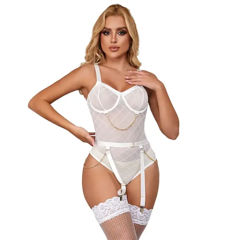 SUBBLIME - Body con Cadenas y Cinturilla Blanco Premium - vista principal