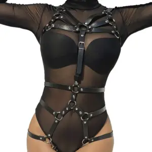 SUBBLIME - Body Harness Adjustable Straps Leather Black One Size - vista principal