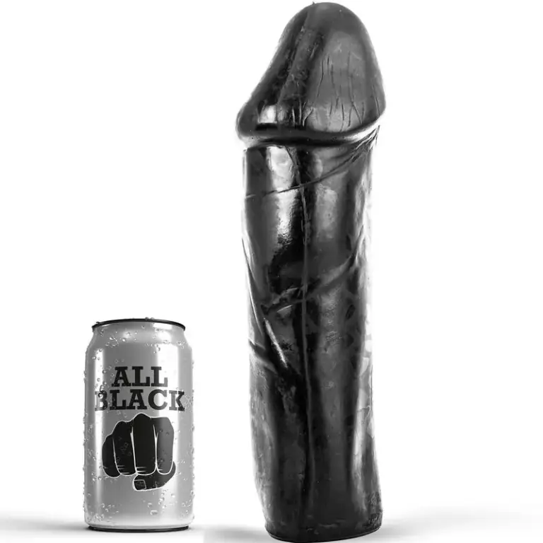 ALL BLACK - Dong 28 cm Sin Testículos Premium para Placer