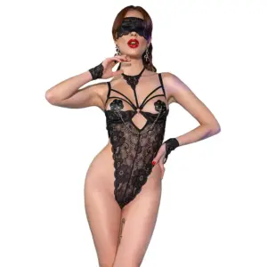 CHILIROSE - Bodysuit Lace Ouvert Black L/XL Premium