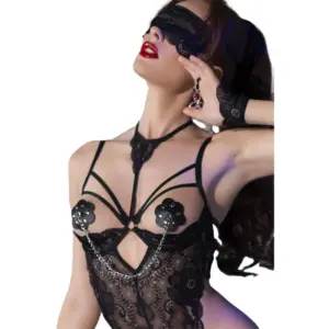 CHILIROSE - Nipple Covers Black Premium con Cadena