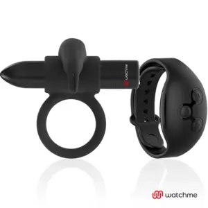 BLACK&SILVER - Burton Remote Control Cockring Watchme para parejas
