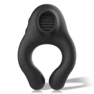 BLACK&SILVER - Anillo Vibrador de Silicona Recargable con 3 Motores