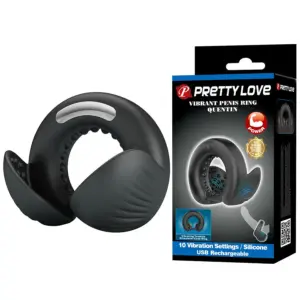 Pretty Love Quentin: anillo pene con estimulador testicular vibrante