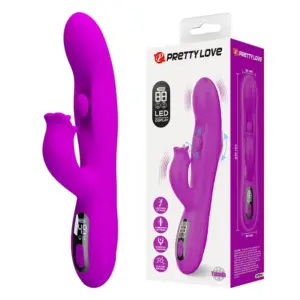 Pretty Love Yalanda Rabbit: Vibrador oscilante con pantalla LED morado