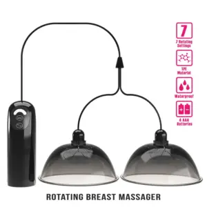 Pretty Love Rotating Nipple Suction Stimulator Black: estimulador de pezones giratorio