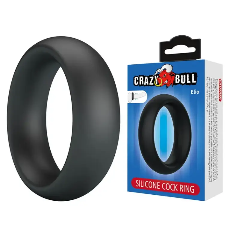 Crazy Bull - Elio Silicone Cock Ring Black para erecciones firmes y duraderas