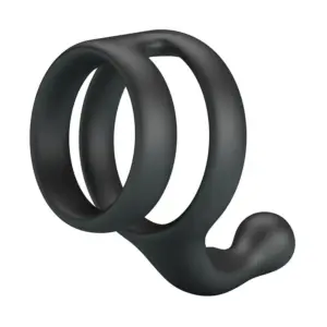 Crazy Bull Yancy Double Cock and Ball Ring Black para mayor firmeza