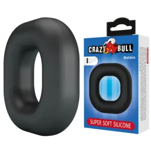 Crazy Bull Walden Super Soft Silicone Cock Ring Black para Erecciones Más Firmes